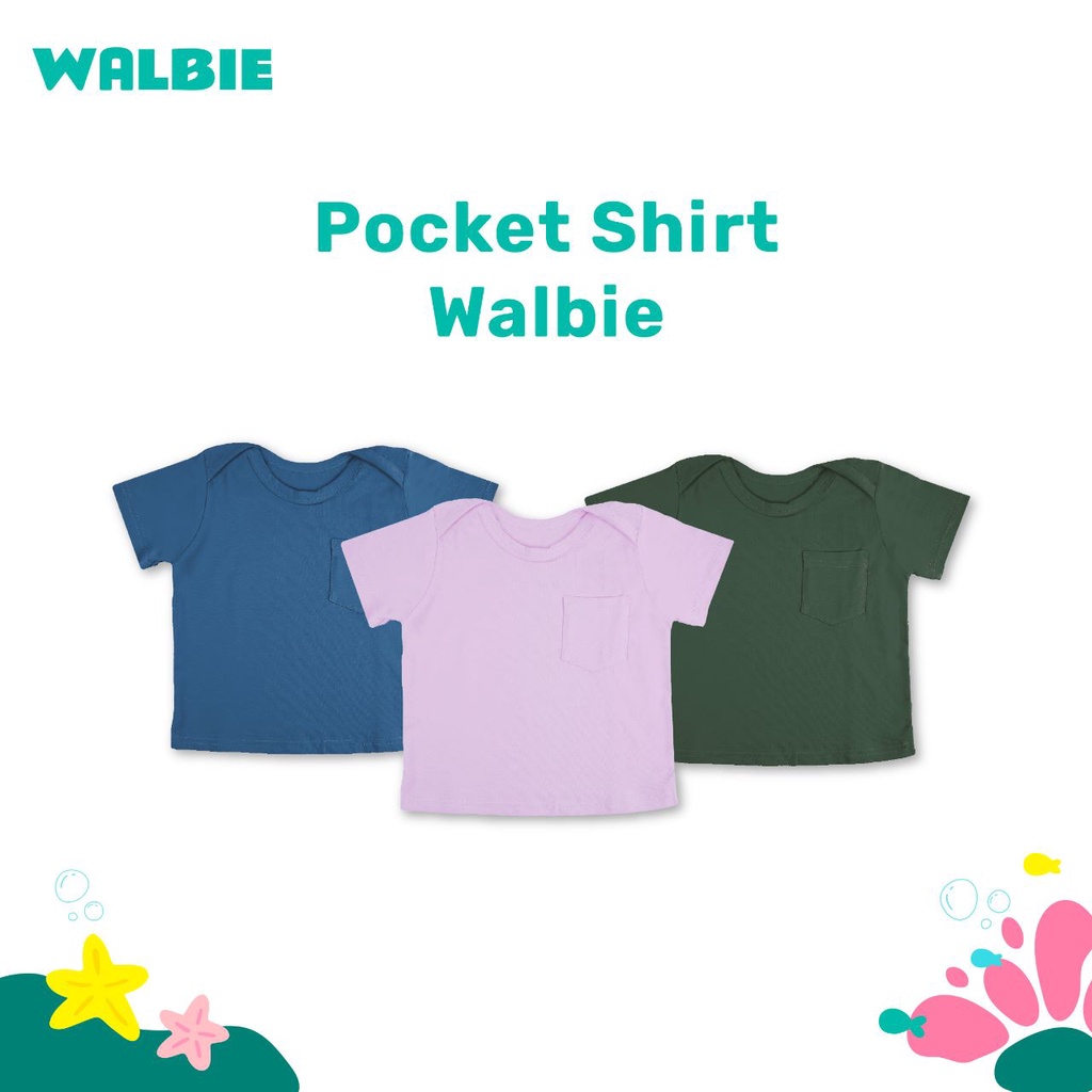 Unisex Walbie Pocket Shirt 002 (BISA TUKAR SIZE) Baby &amp; Kids Kaos Polos Bayi Anak Unisex Basic Tsirt Kaos Bayi kantong Polos Baju Anak Bayi 6 Bulan - 3 Tahun Pakaian Atasan Balita Bahan Katun Combed pesaing libby uniqlo mooi velvet littlepalmerhaus kids