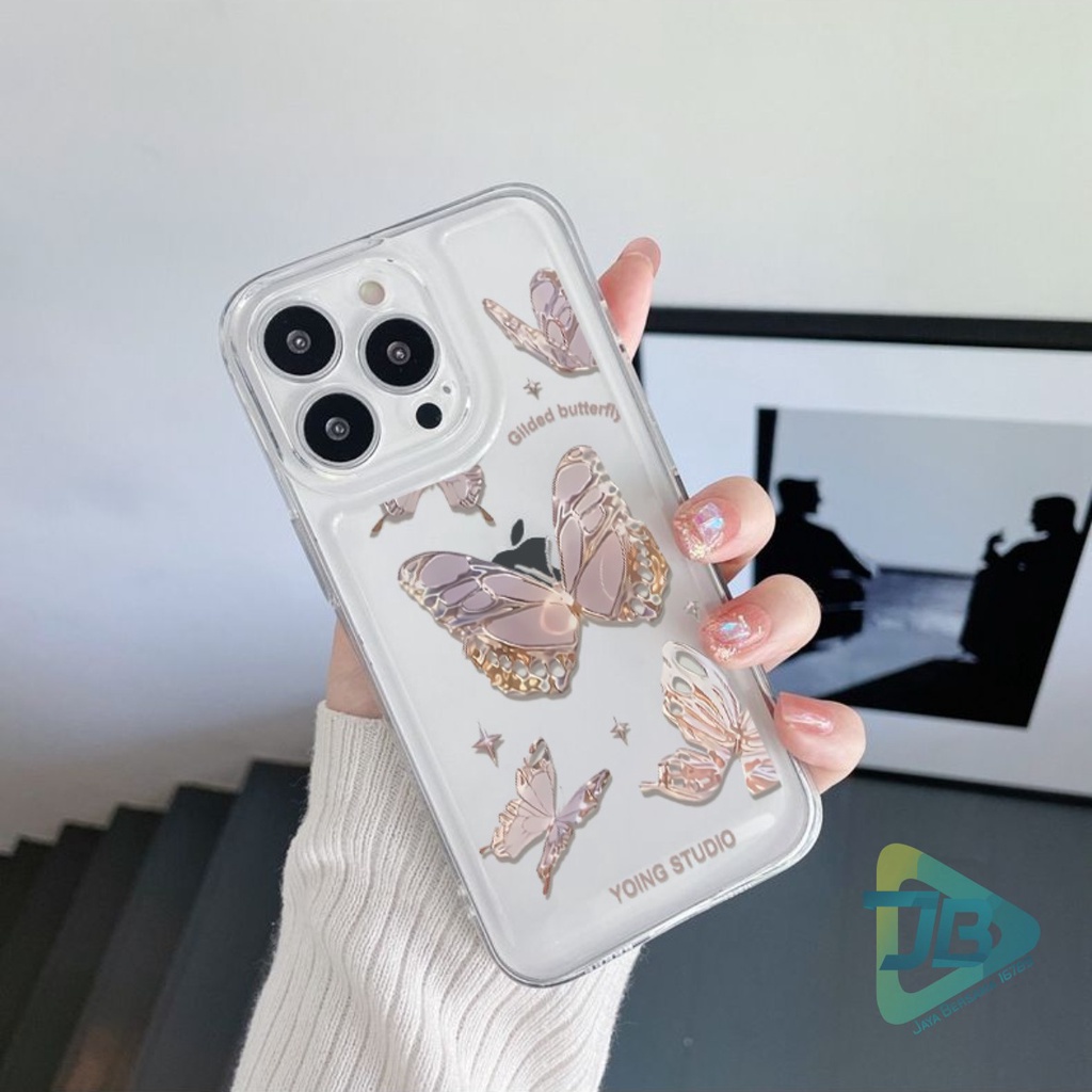 CUSTOM CASE SOFTCASE SILIKON CLEAR BENING BUTTERFLY CUSTOM CASE IPHONE 6 6S 7 7+ 8 8+ X XS MAX 11 12 13 14 PRO MAX JB6094