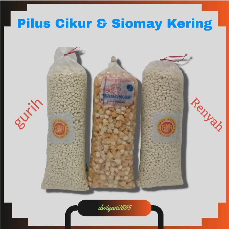 

Pilus Cikur, Siomay Kering (Snack, camilan, toping baso, dll)