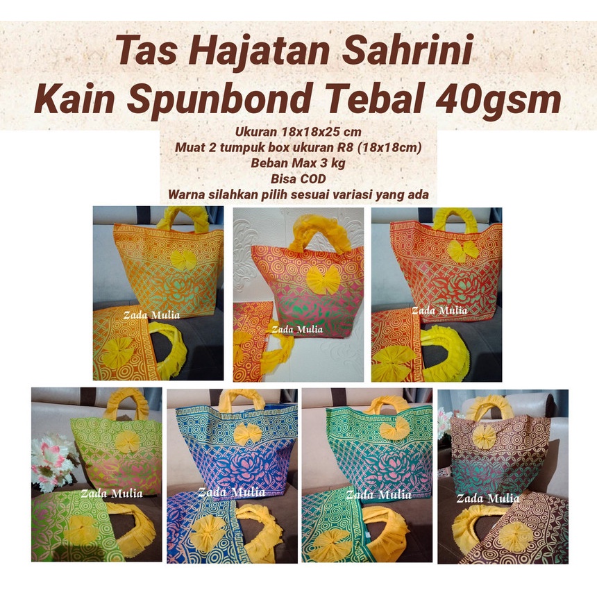 

12 Pcs Tas Hajatan Sahrini Spunbond 40 gsm 18x18x25 cm batik warna, goodie bag souvenir ulang tahun