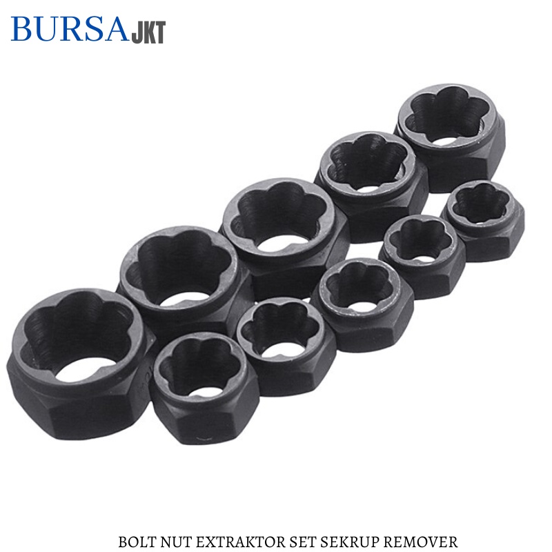 PEMBUKA BAUT MUR RUSAK BOLT NUT SHORT &amp; LONG BOX REMOVER EXTRAKTOR ISI 10PC