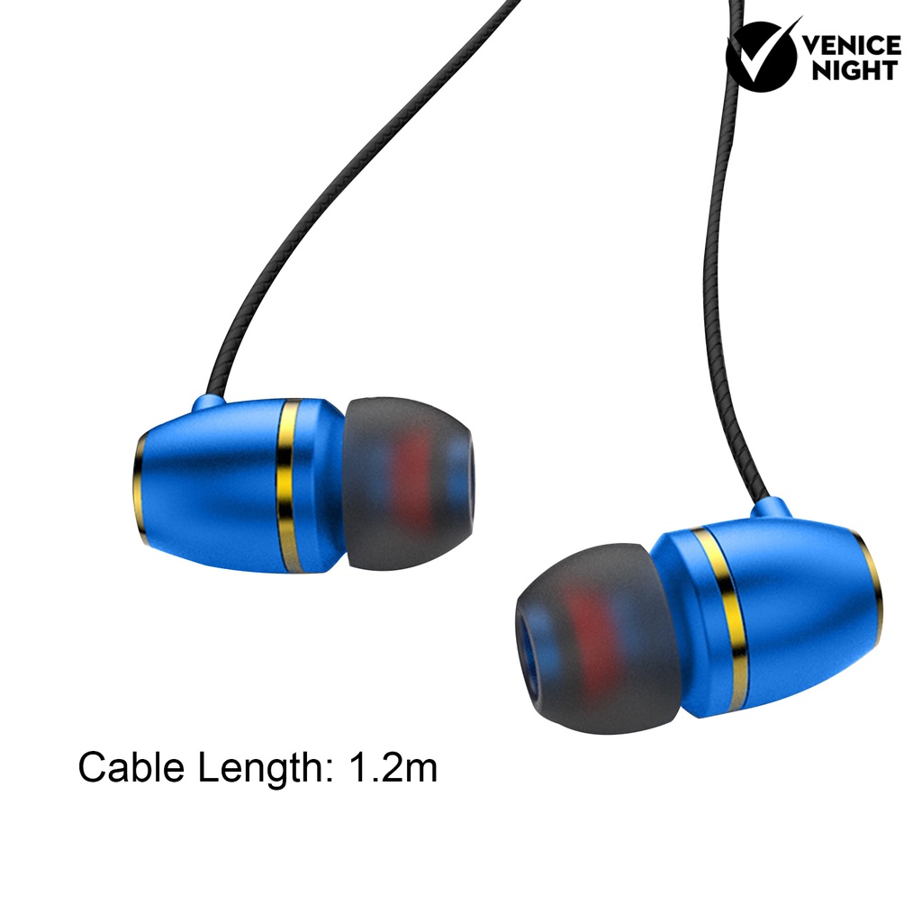 (VNEP) (Berkabel) Earbud Kontrol Kabel Ergonomis In-ear 1.2m Metal Portable 3.5mm Earphones for Gaming