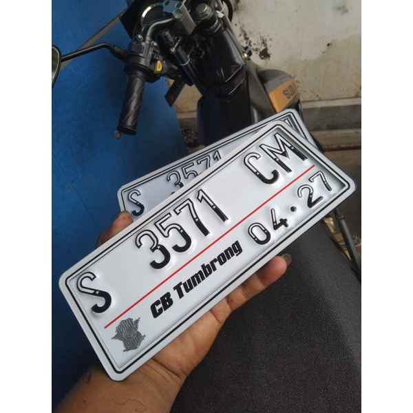 plat nomor putih mika aklirik font variasi 1pcs