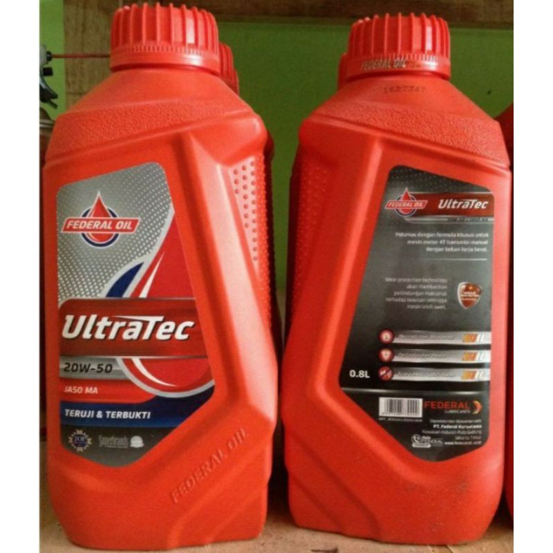 Oli Motor Ultratec 800 ML SAE 20W-50 Motor Bebek 4T Merah 0,8 L
