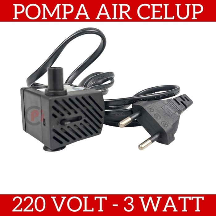 Pompa Air Aquarium Celup Submersible Pump Fish Tank 3W 220V 180L/H