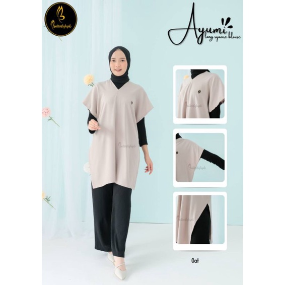 ATASAN AYUMI LONG SQUARE BLOUSE