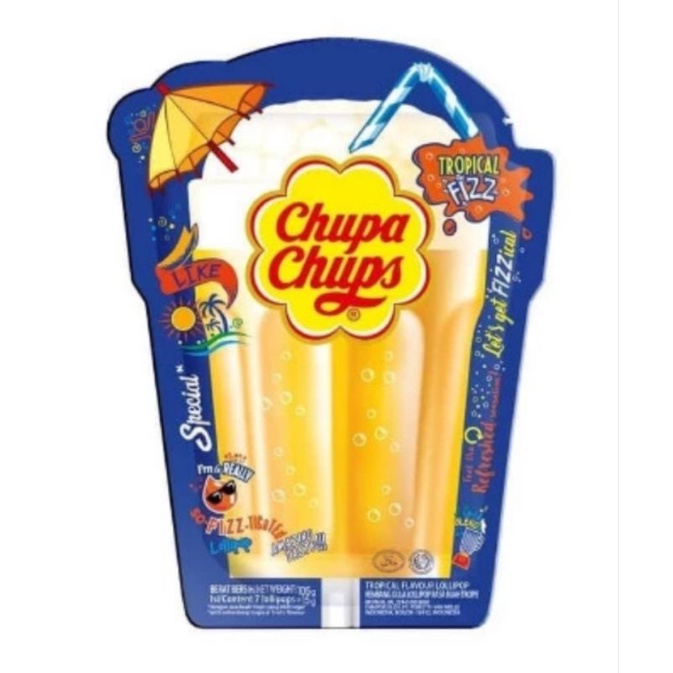 

Chupa Chups TROPICAL FIZZ Permen Lollipop Aneka Rasa