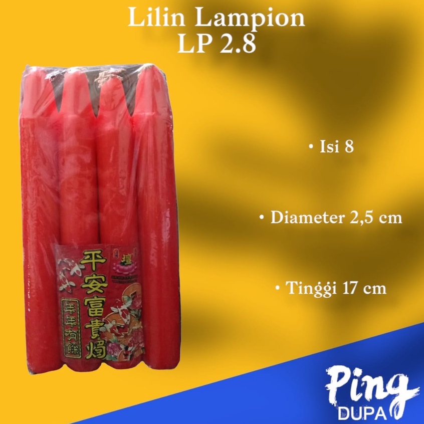 Lilin Lampion SK 8 Warna Merah Isi 8 batang