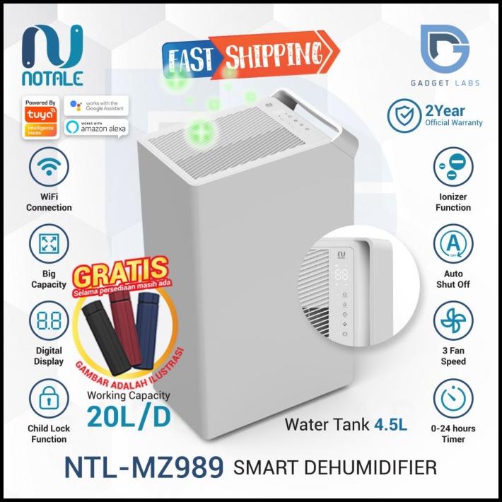 Promo Dehumidifier Ruangan Notale Milzu Smart Dehumidifier 20L/Hari Garansi