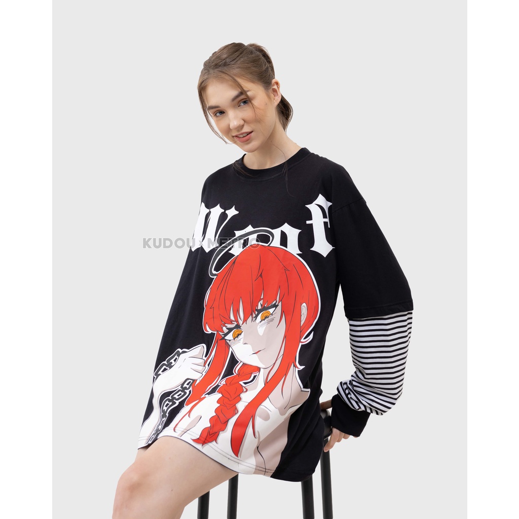 Longsleeve Double Layer Makima Anime Manga Chainsawman Premium Unisex