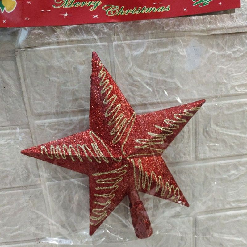 Bintang besar pohon natal glitter