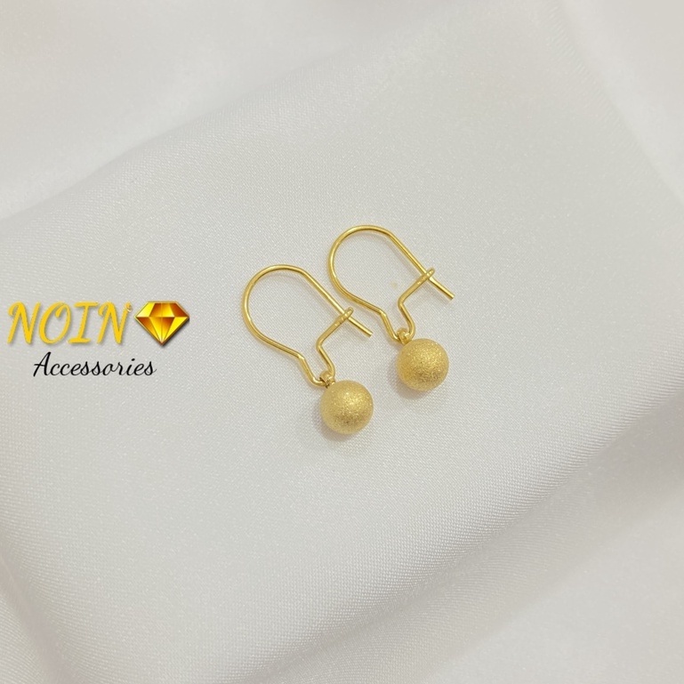 Anting Titanium Wanita Bola Pasir Korean Earing Aksesoris Fashion Murah Anti Karat