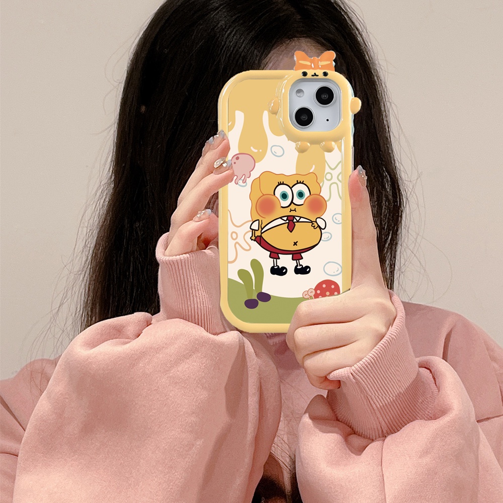 Soft Case Motif Kartun Spongebob Untuk iPhone 14 11 12 13 Pro MAX 7 8 Plus 6s Plus XR 14 Plus XS MAX SE 2020