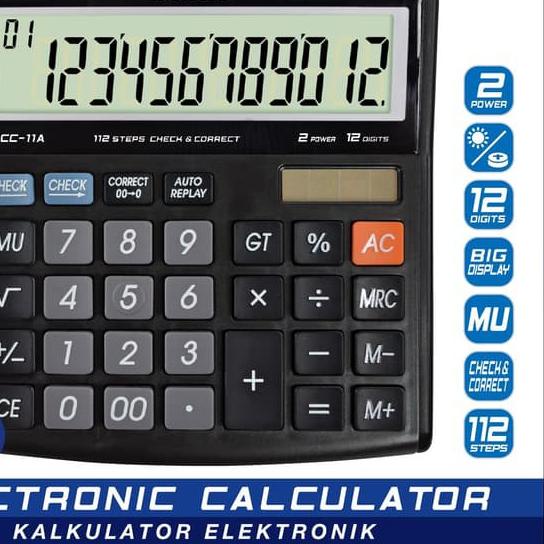 

Calculator Kalkulator Joyko CC-11A 12 Digits Check Correct MURAH