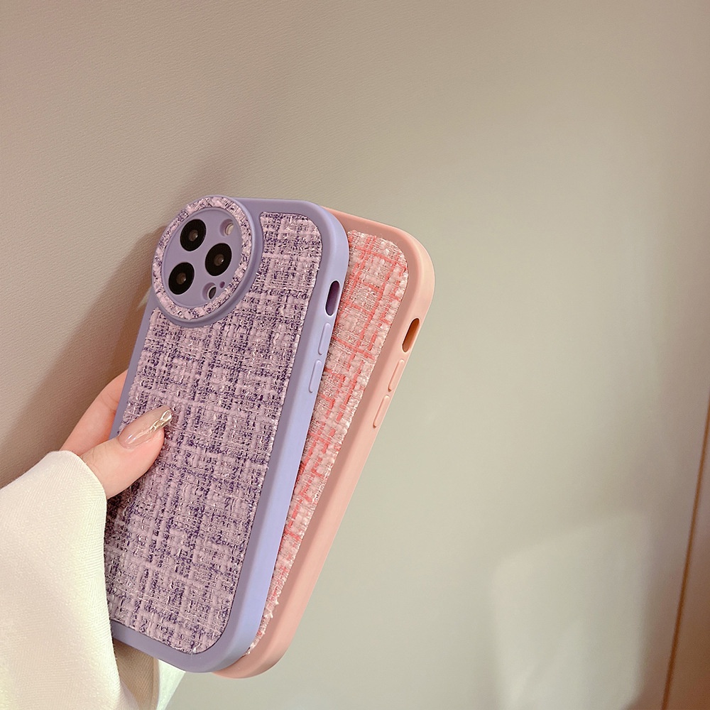 Soft Case Pelindung Penuh Desain Tweed Musim Dingin Untuk Iphone 11 12 13 14 PLUS PRO MAX