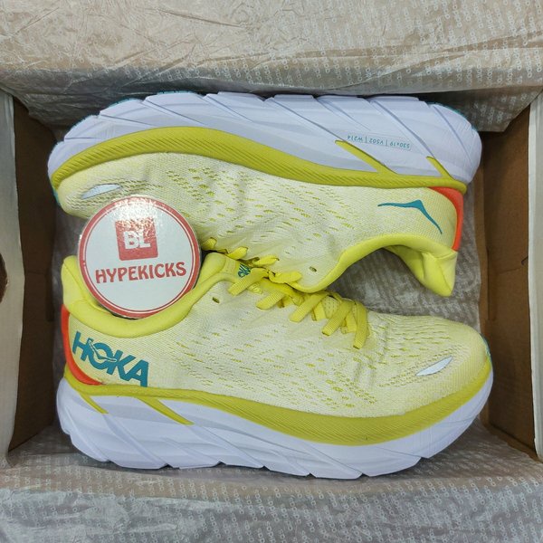 Sepatu Hoka Clifton 8 Yellow Pear Corn Womens Premium Original Runing Unisex - Sepatu Lari Hoka One