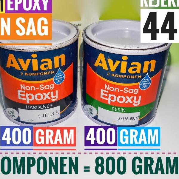 

AVIAN LEM EPOXY NON SAG 2 Komponen x 400 Gr = 800 Gram HARDENER RESIN
