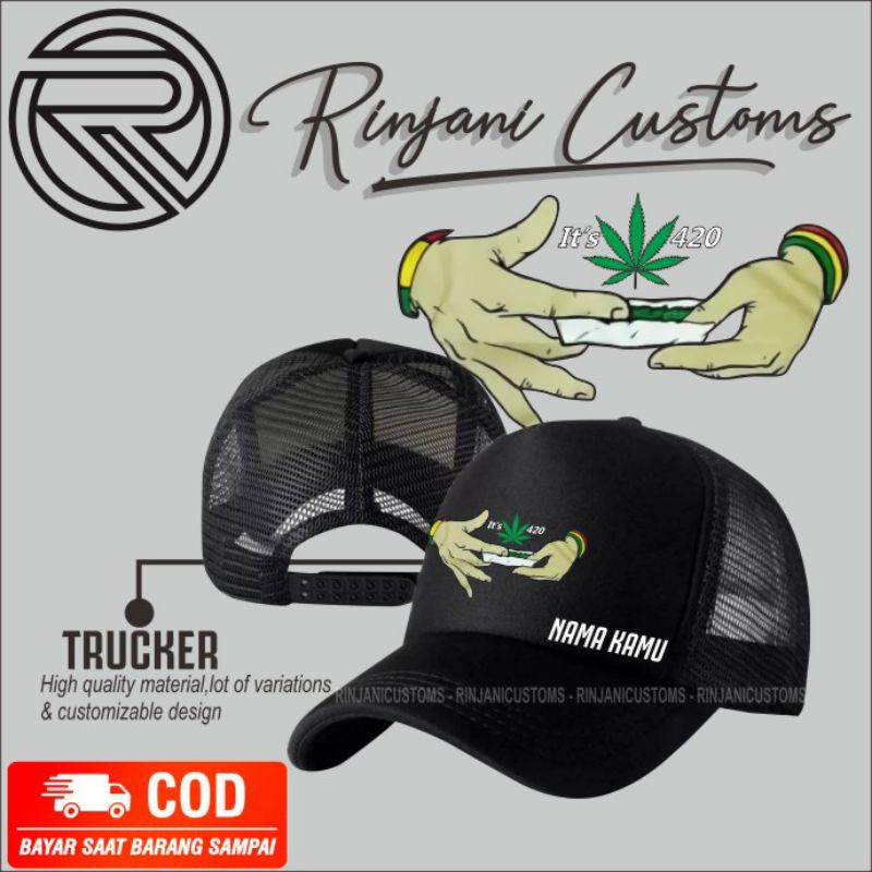 TOPI LGN GRATIS NAMA-TOPI JARING LGN-TOPI LINTING GANJA-TOPI 420
