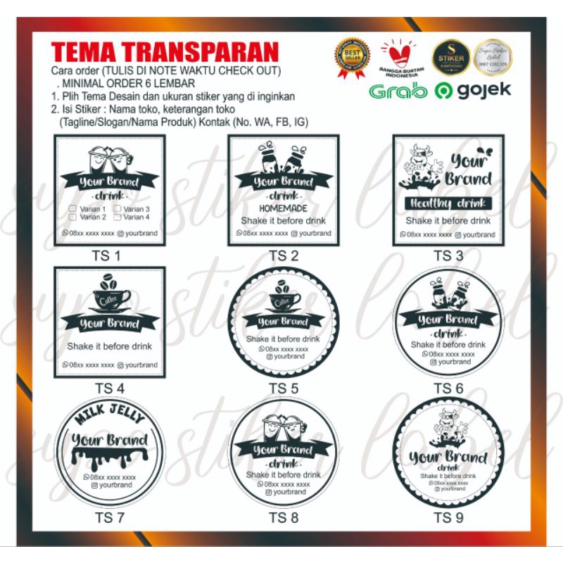 

CETAK STIKER LABEL PRODUK MAKANAN MINUMAN A3+ TRANSPARAN