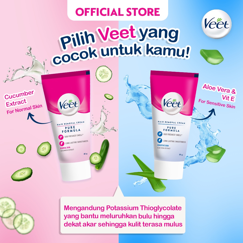 Veet Normal Pure Formula Cucumber 60gr - Krim Penghilang Bulu