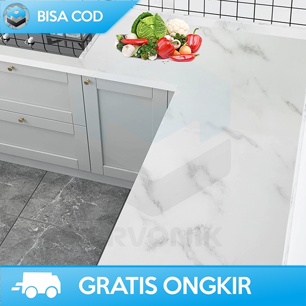 WALLPAPER DAPUR ANTI MINYAK DAN AIR STIKER DINDING MEJA 1 METER PVC