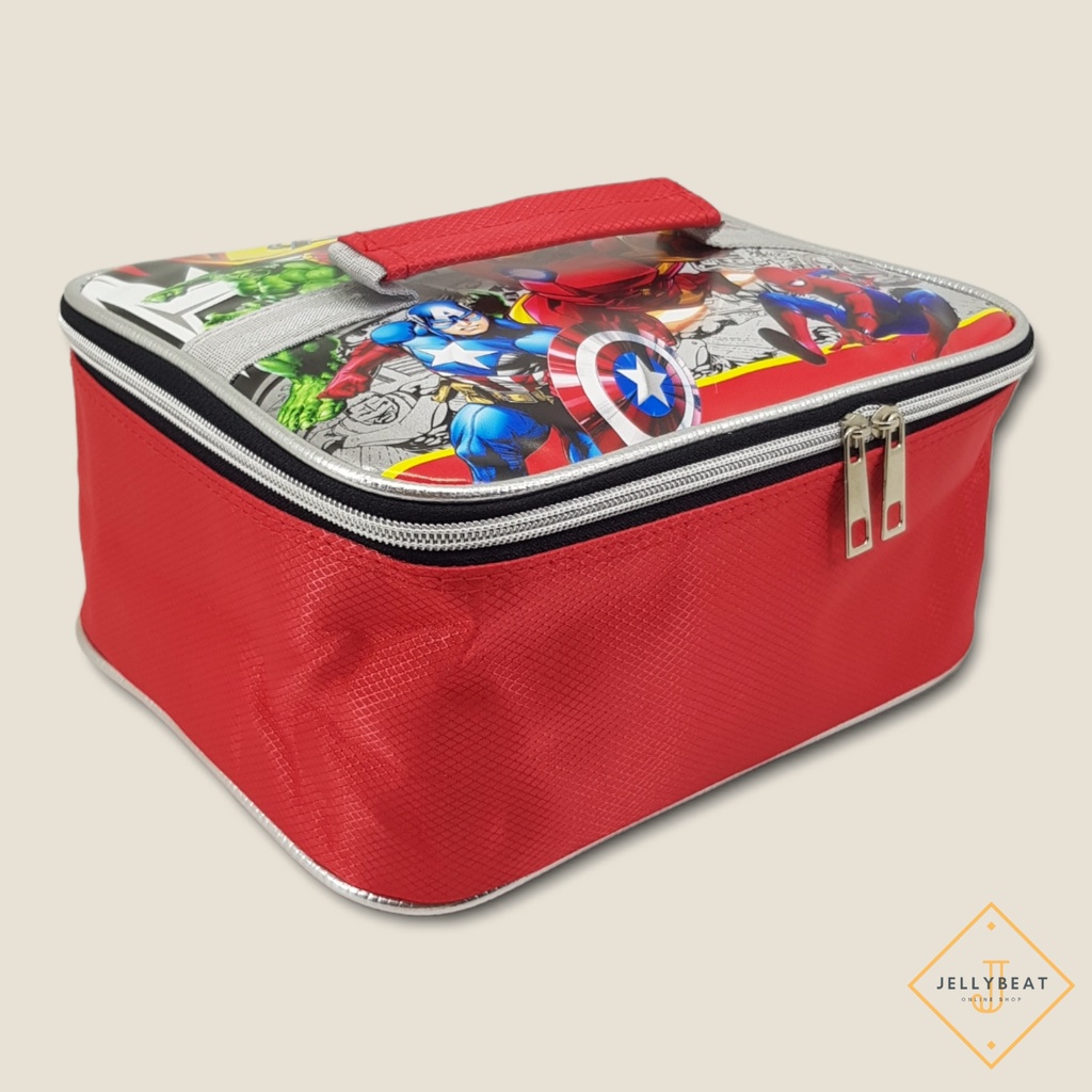 Tas Bag Lunch Box Insulated Tahan Panas  Lapis Aluminium Besar Karakter (24x18x11.5) cm - AVENGERS