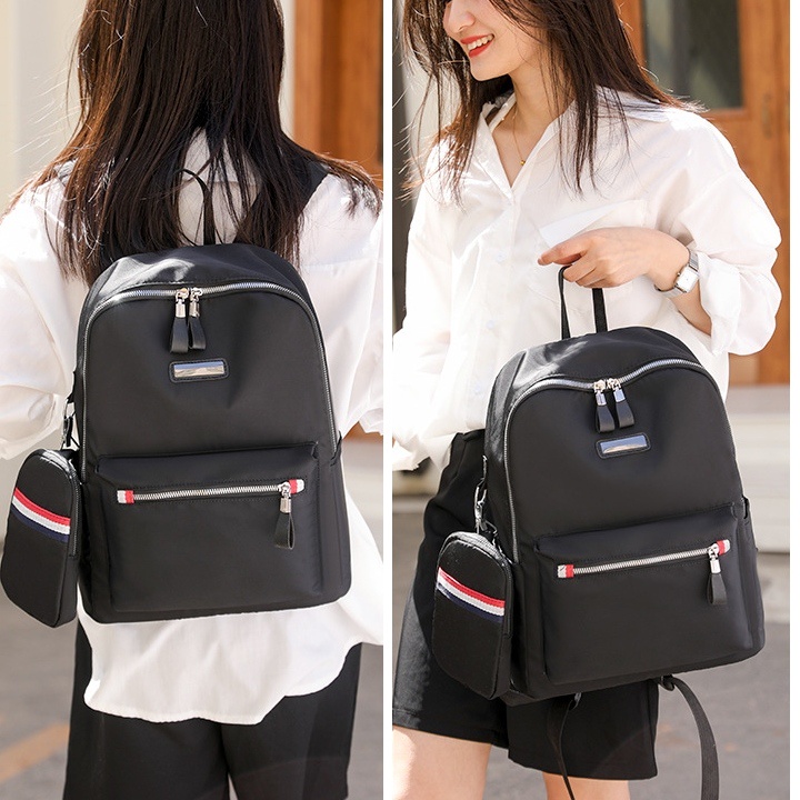 TAS RANSEL WANITA KOREA BONUS TA705B5 POUCH IMPORT ANTI AIR HITAM HANAGA BACKPACK CEWEK BESAR PREMIUM PUNGGUNG SEKOLAH KULIAH KERJA FASHION REMAJA KEKINIAN GENDONG SIMPLE BRANDED