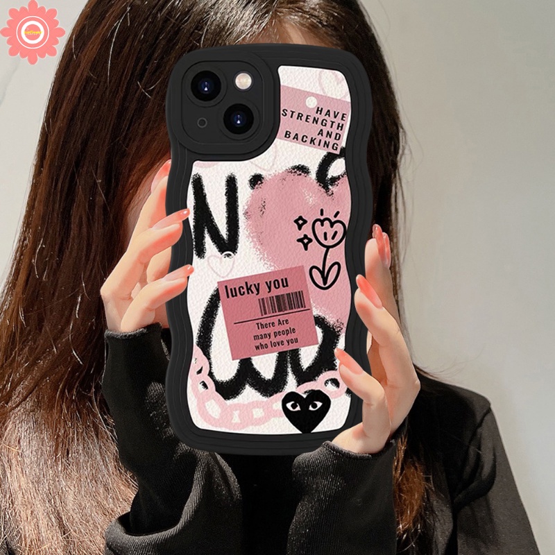 Graffiti Love Heart Case Untuk Samsung A14 A52 A12 A04 A04s A03s A13 A50s A03 A23 A04E A02s A20s A50 A53 A32 A51 A22 A30 A20 A31 A30 A52s A11 A21s Comme des Garcons Soft Flower Case