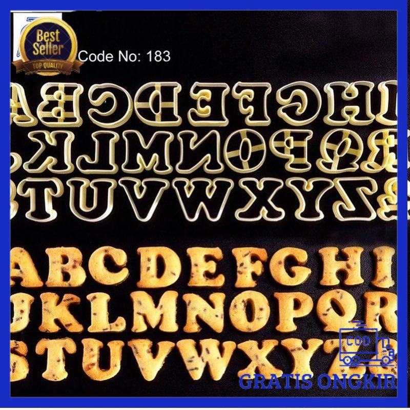 Cutter Huruf Malaysia Cetakan huruf plastik puding cokies kue kering -Terlengkap-Termurah-Berkualita
