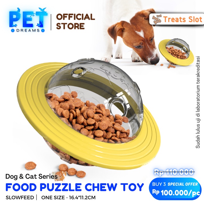 MAINAN GIGITAN ANJING TEMPAT MAKANAN SLOW FEEDER SLOT TREATS DOG PUPPY