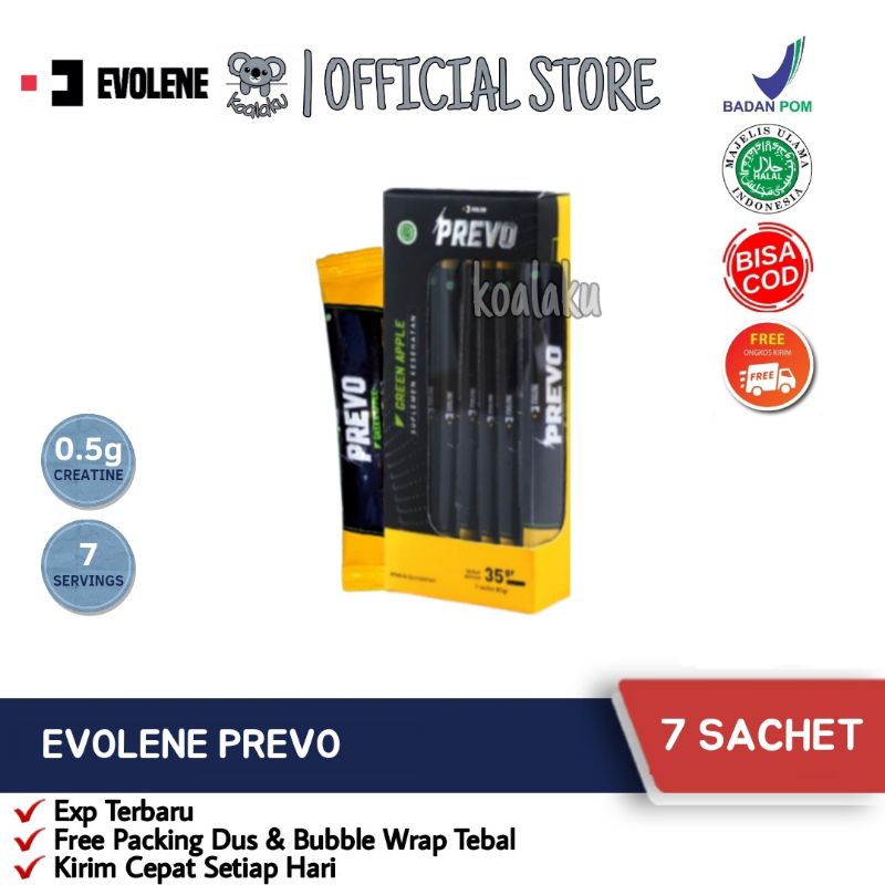 Evolene Prevo Preworkout Pre Workout 7 sachet Rasa Green Apple