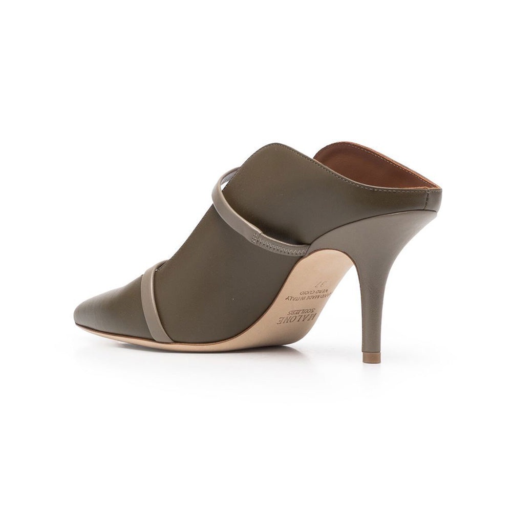 Malone Souliers Maureen 70 Nappa Leather Heels Truffle Khaki