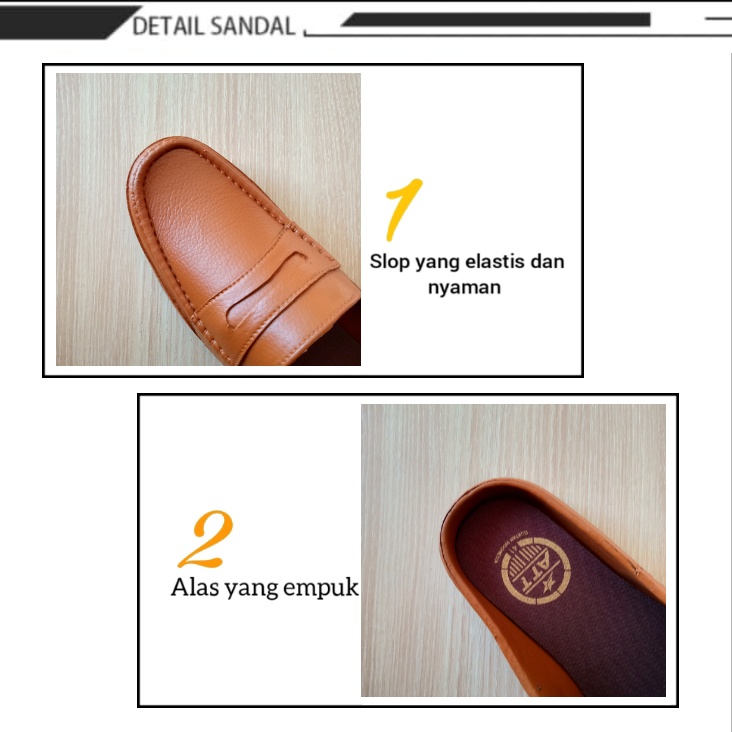 gos ATT ABK 581 &amp; ABK 550 SEPATU SLOP PRIA Sepatu Formal Tanpa Tali Bahan Karet Nyaman Dan Ringan