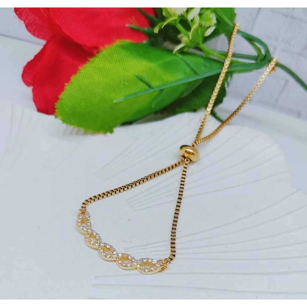 Set Titanium Kalung Dan Gelang Permata Perhiasan Fashion W126