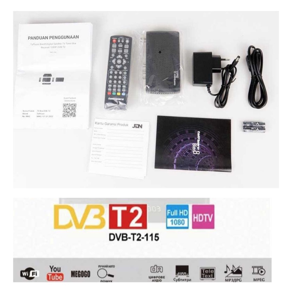 STB TV Digital Set Top Box 1080 DVBT2 Pengganti TV Analog HDMI RCA BN8