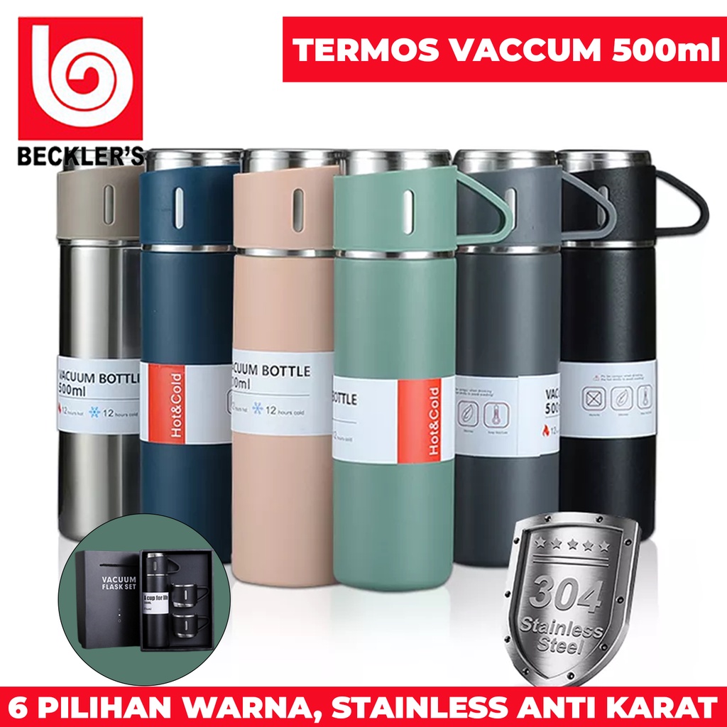 Termos Sultan Vacuum Flask Set 500 ML/ Botol Minum Cangkir 3IN1 Stainless Steel SUS304