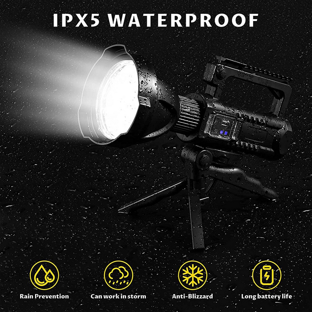 Senter Cas LED Super Terang Jarak Jauh Hingga 2Km Multifungsi Super Bright XHP50 15W With Base - W59
