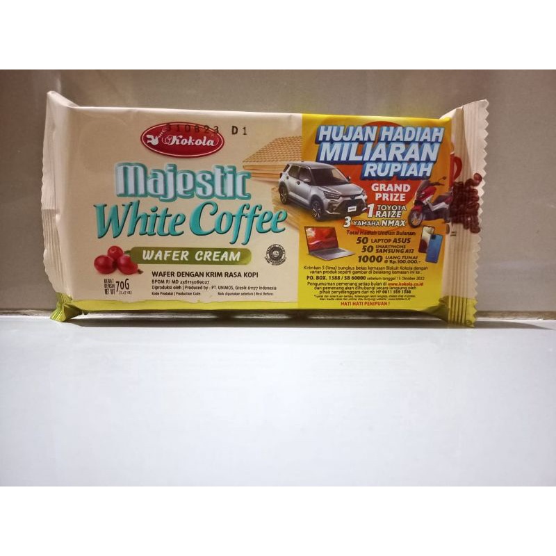 

wafer kokola majestic 70 gram 1 dus isi 30 pcs