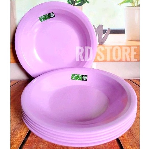 promo 6.pcs piring makan cekung melamine polos golden flaying fish