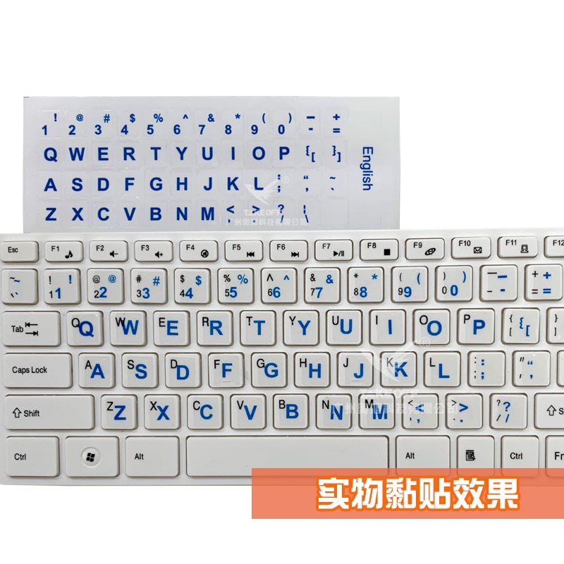 Stiker Cover Keyboard Transparan Motif Tulisan Bahasa Inggris Multi Warna