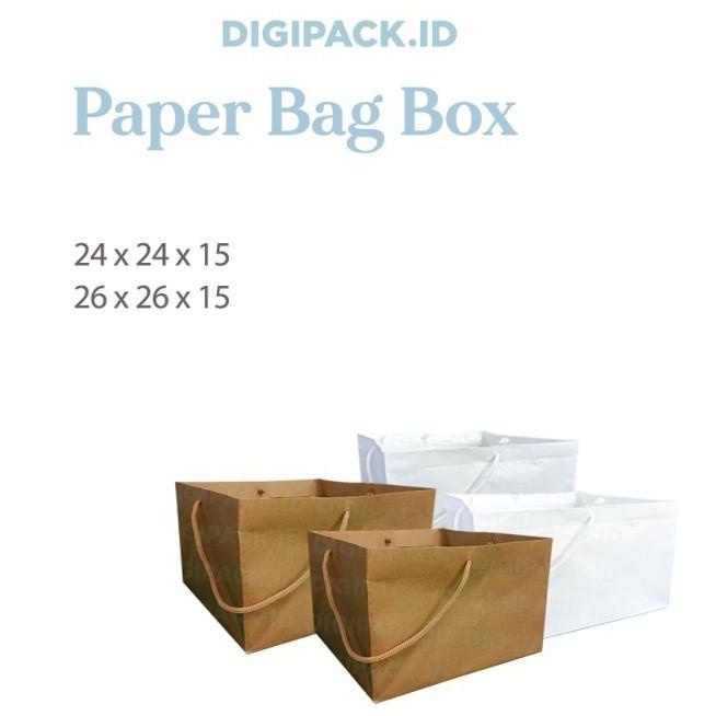 

[Digipack] Brown Paper Bag Cake Box 24 x 24 x 15 | Kantong Kertas