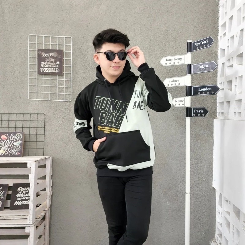 Sweater hoodie pria TUNN BAE sweter distro pria bahan fleece