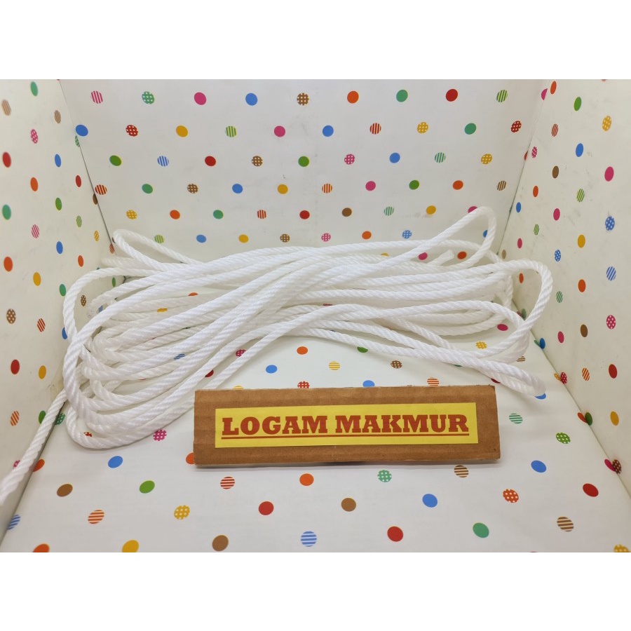 [KOLEKSI LENGKAP] 1 METER - TALI TAMPAR PLASTIK WARNA PUTIH UNTUK TIANG BENDERA (SEAGULL ORIGINAL)