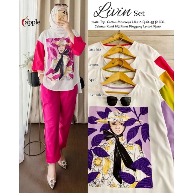 Livin Set baju setelan wanita setelan celana wanita setelan modis setelan muslim setelan muslimah se