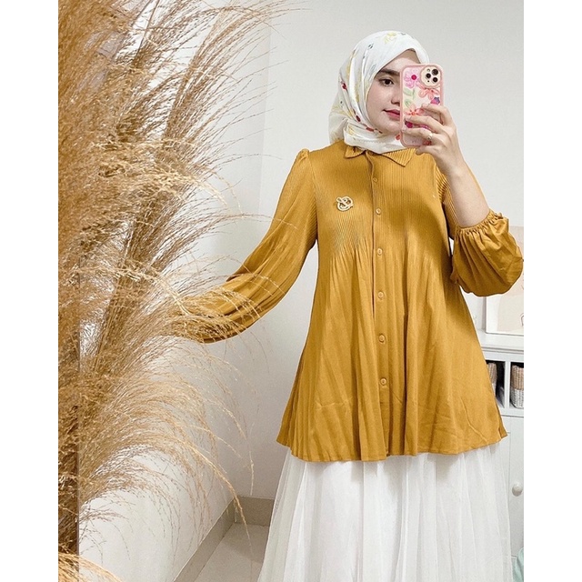 Shirin pleats blouse / blouse plisket / kemeja dan atasan plisket