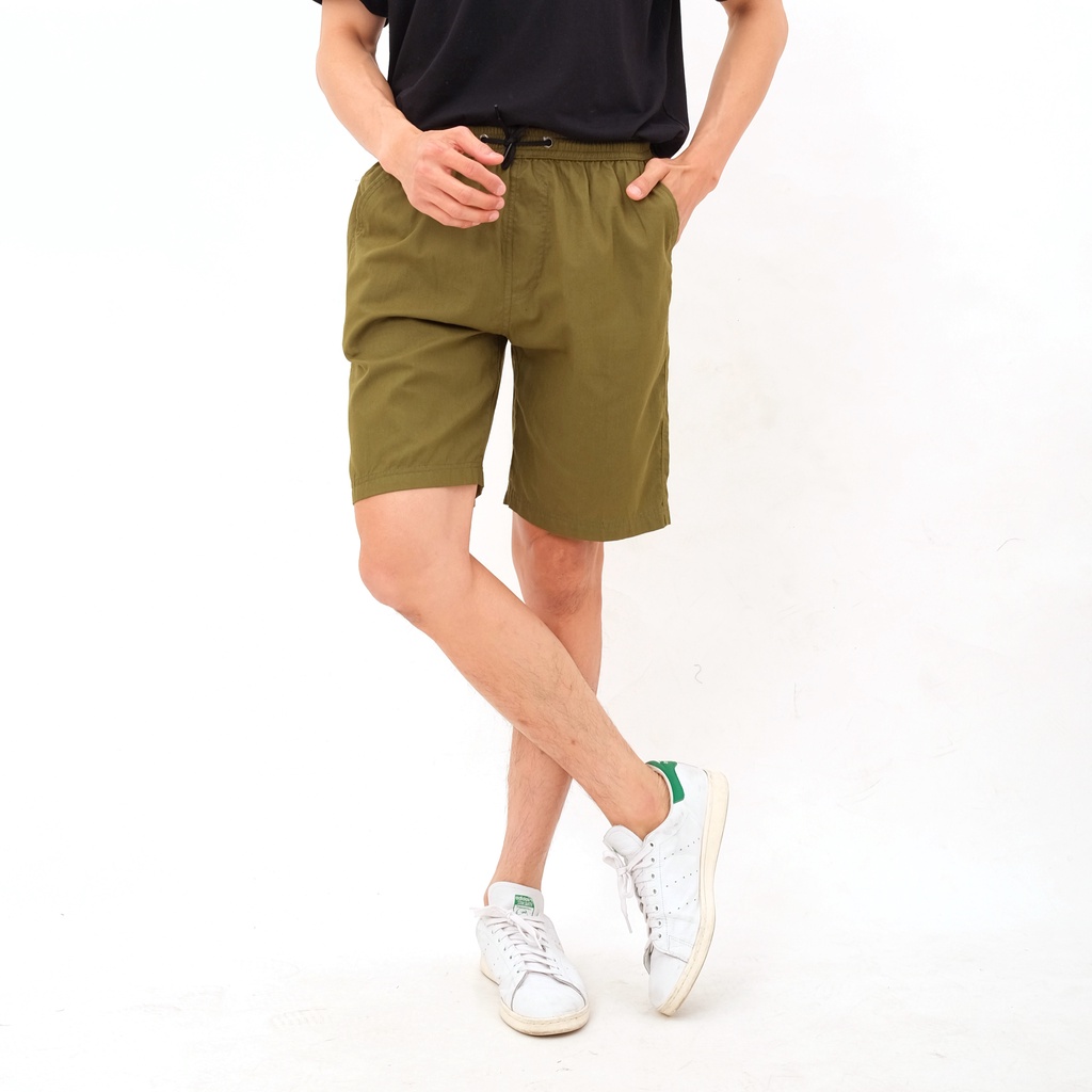 SANVANINA Celana Pendek Pria Atas Lutut Boardshort Astro Army Green AS-01C