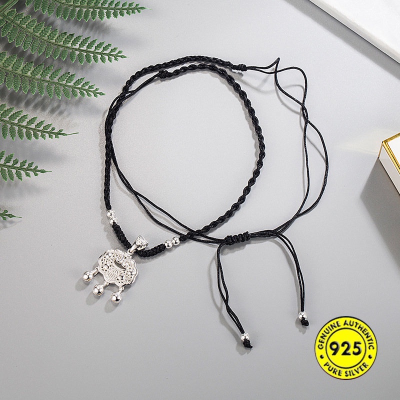 Kalung Tali Dengan Liontin Lonceng Handmade Untuk Wanita U1372