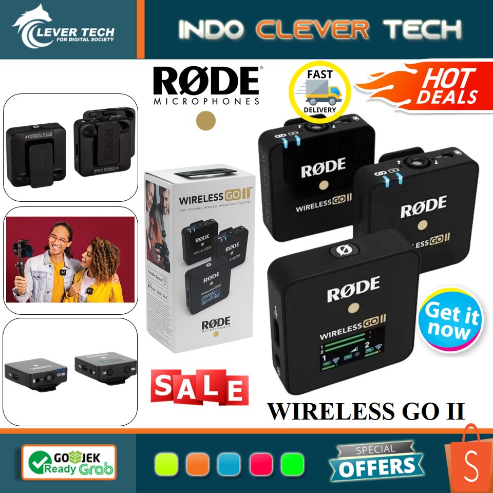 Rode Wireless GO II 2-Person Compact Digital Wireless Microphone System/Recorder (2.4 GHz, Black)