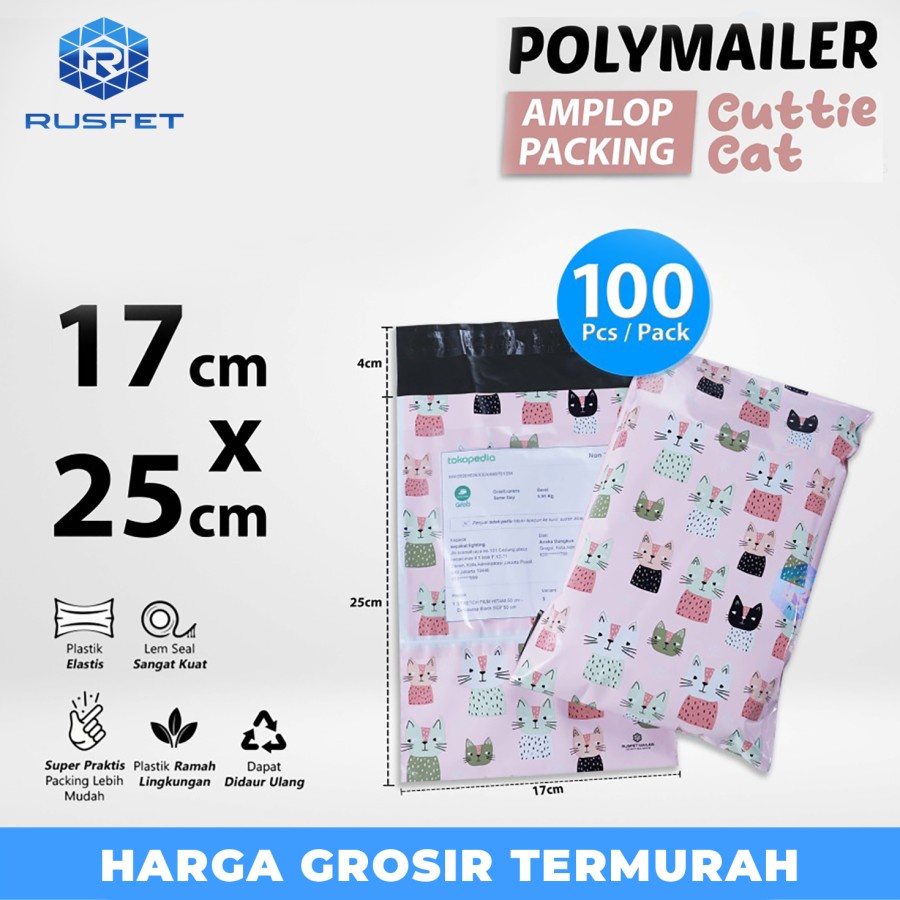 

Amplop Plastik Packing Polymailer CAT 17x25cm Polimailer Motif PACK