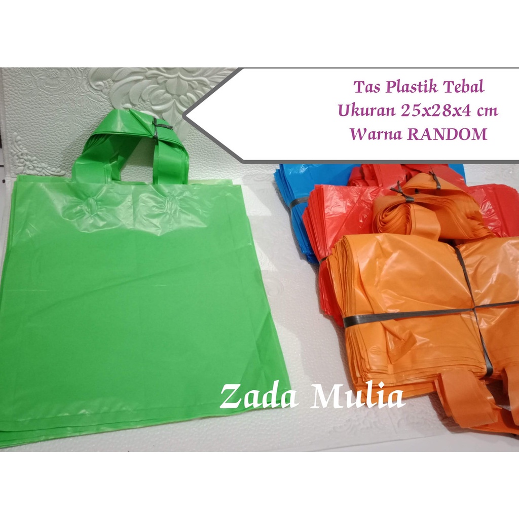 

100 pcs Tas Plastik Tebal Warna Ukuran 25x28x4 cm, kantong plastik, kresek tebal, plastik online, tas mall, tas wafer, kresek souvenir & bingkisan